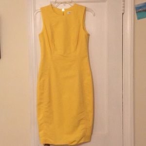 Calvin Klein yellow fitted dress
